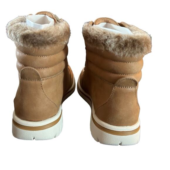 Cliffs by White Mountain Hallet Hiking Boot Bootie NEW Size 8 Wheat Tan Fur Trim - Picture 4 of 11